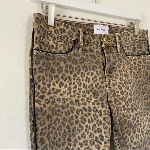 Frame Le Skinny De Jeanne Leopard Skinny Jeans Size 28 - Picture 5 of 11